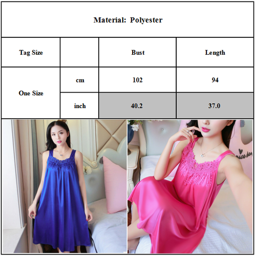 Women Sleeveless V Neck Nightdress Pajamas Nightshirt Summer Loose Sleepwear - Picture 2 of 22