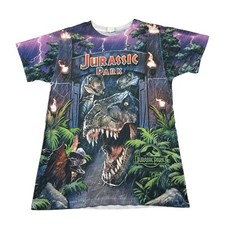VTG Jurassic Park Universal Studios Men's Double Sided S/S AOP T-Shirt Small