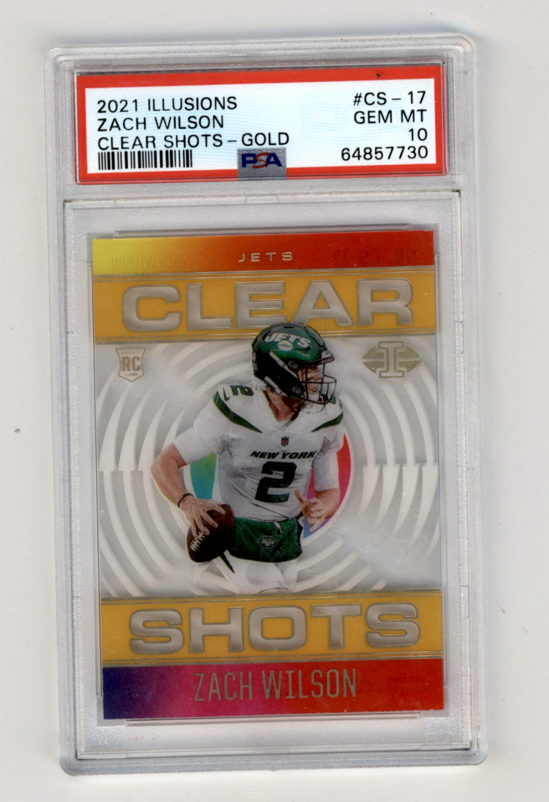 Zach Wilson Panini Illusions Clear Shots #CS17 Gold