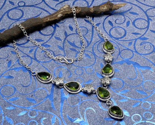 Collier en argent sterling 925 fait main pierre précieuse