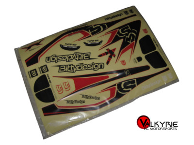 RC Racing Bitty Design F1 TYpe 6R Body Sticker Sheet 1:10 Color (1) New ...