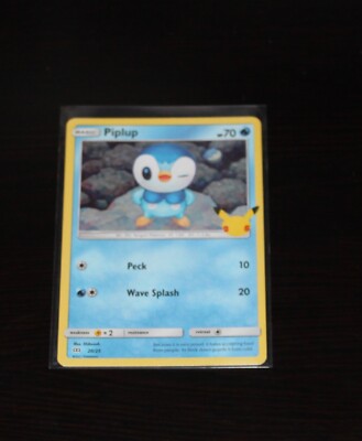 POKEMON 25TH ANNIVERSARY MCDONALD'S PIPLUP HOLOGRAPHIC CARD 2021