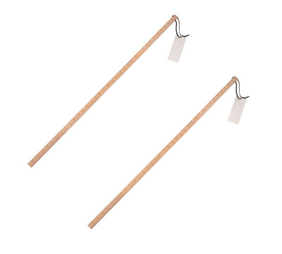 2 - Pack 36'' Pine Wood Square Fuel Tank Measuring Stick w/ Leather Strap