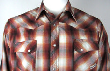 Wrancher Wrangler Western Rodeo Pearl Snap Shirt Sz XL
