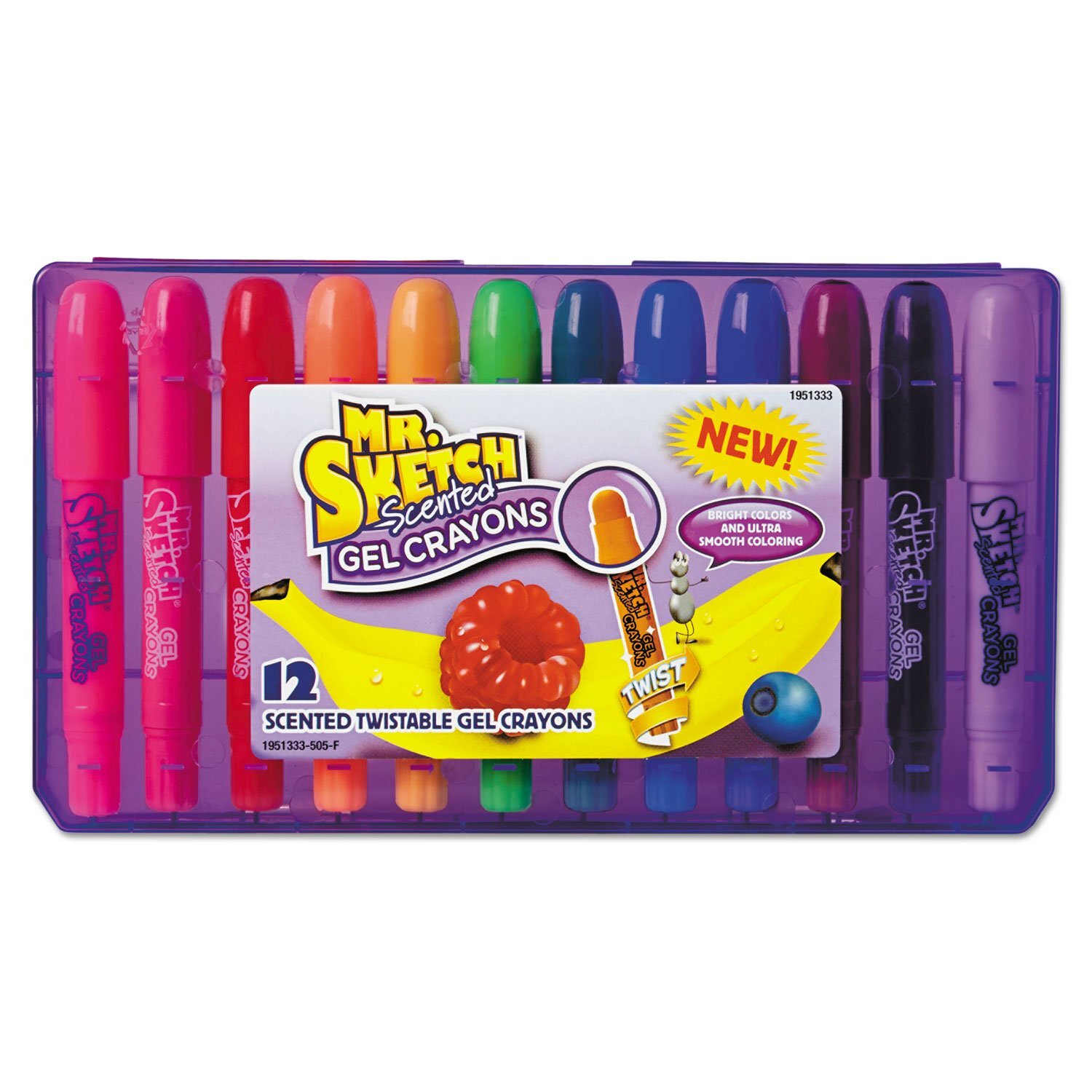 Scented Twistable Gel Crayons, Assorted Colors, 12 Count