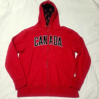 Team Canada Olympics Hoodie Embroidered Logo Hudson's Bay Red Full