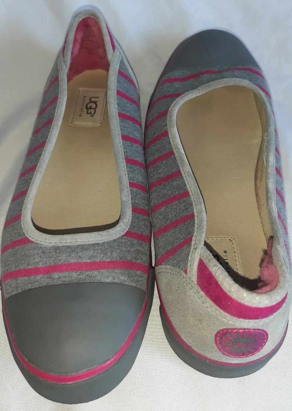 MOCASSINO UGG LINEA DONNA GRIGIO A RIGHE TAGLIA 9