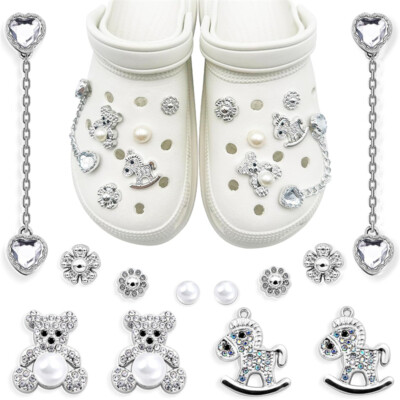 12 Coole Schuh-Charms Mit Diamant-Glitzer - Abnehmbarer Schmuck Für Clogs & Schuhe