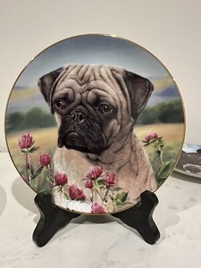 PRAIRIE PUG Plate Simon Mendez Danbury Mint PUGS COLLECTOR plate fawn field