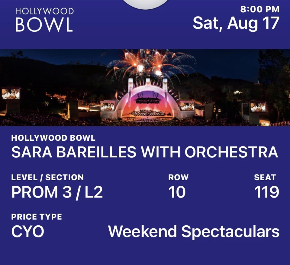 2 Sarah Bareilles Tickets - Image 2 of 2