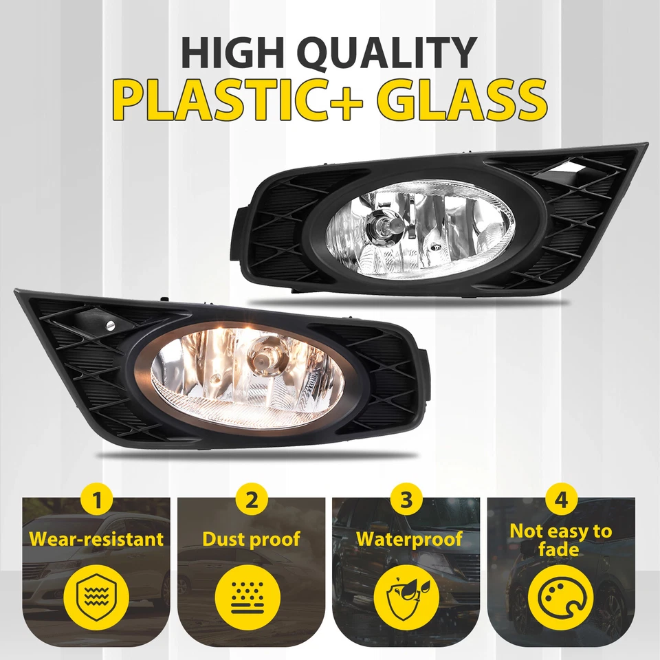 For Honda Odyssey 2008-2010 Bumper Driving Fog Lights Lamp L+R w/Wiring Kit - Image 4 of 4