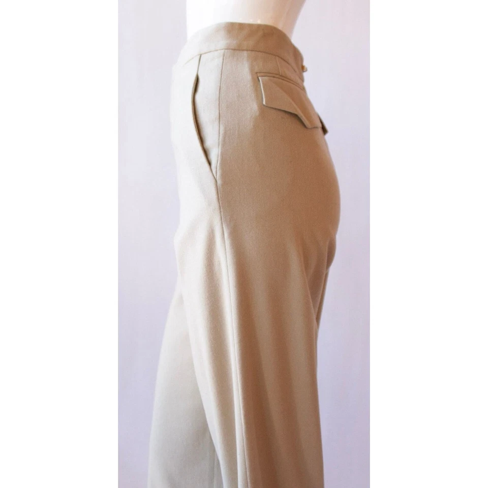 Vintage Gucci Wool Tan Wide Leg Culotte Trousers - Size 42(IT) - Image 4 of 4