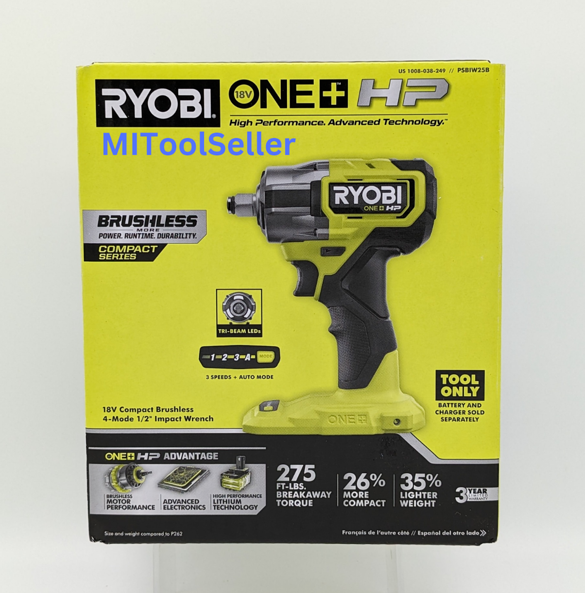 Ryobi+P262+ONE2B+HP+Brushless+Impact+Wrench for sale online eBay