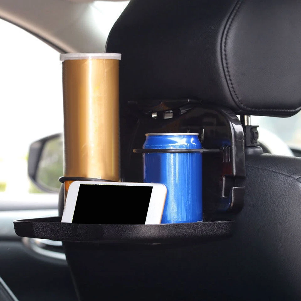 Folding Universal Car Seat Back Bracket for Food Tray Drink Holder Table Storage - Image 4 of 4