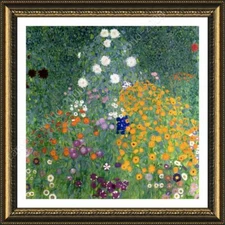 Flower Garden by Gustav Klimt | Framed canvas | Wall art artwork paint HD