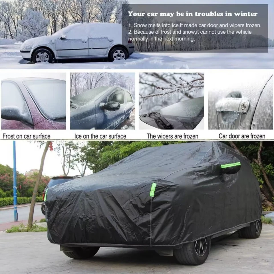 Waterproof 6 Layer Car Cover Heavy Duty Cotton Lined UV Protection - S M XL XXL - Image 4 of 4