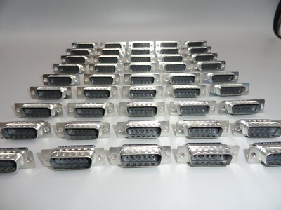 D-SUB DB15 Male 2 Row 15 Pin Plug Shell Connector No Pins  (Lot of 50) 