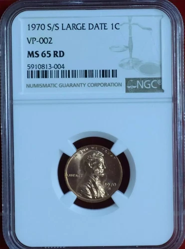 1970-S/S Mint Large Date Lincoln Memorial Cent VP-002 NGC MS 65 RD