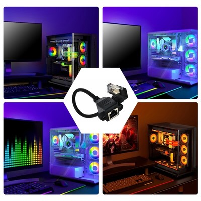 Rj45 Cat6 Gigabit 90Degree Ethernet Extension Cable For Fast Speed Data Transfer
