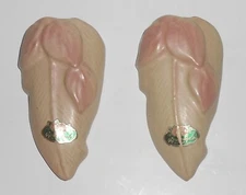 Rosemeade Pottery Pair Decorated Mini Wall Pockets w/Stickers