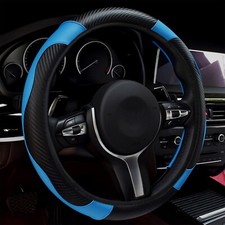 15 Inch Carbon Leather Steering Wheel Cover -breathable Anti-slip Grip Accessory