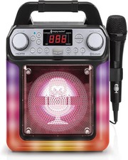Singing Machine Portable Karaoke Machine With Wired Mic Bluetooth LED Lights