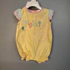 Vintage Y2K Disney Winnie the Pooh Baby romper Size 3/6m 100  Cotton Embroired