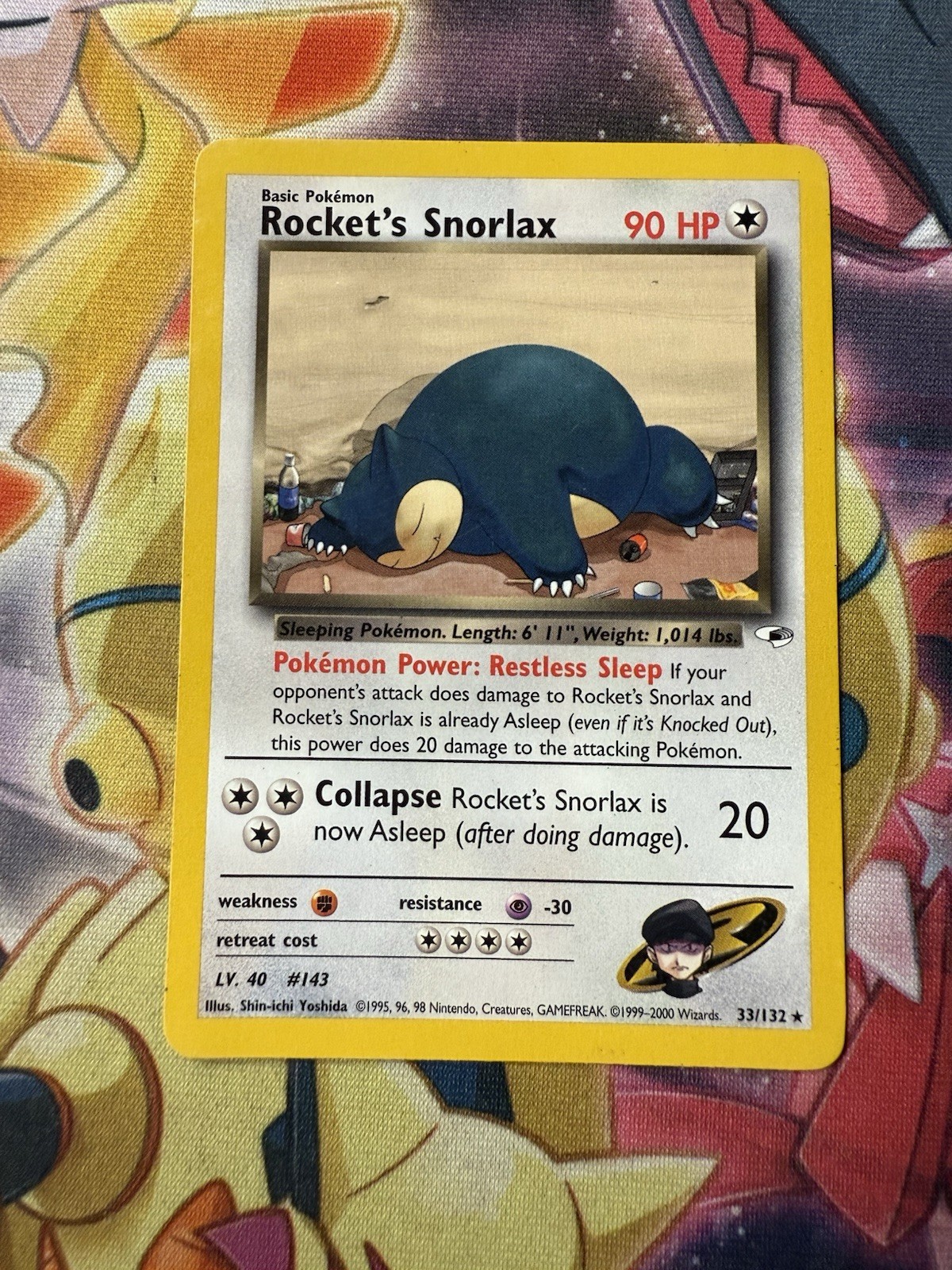 POKEMON CARD Rocket's Snorlax Gym Heroes 33/132 Vintage 2000 NM / LP