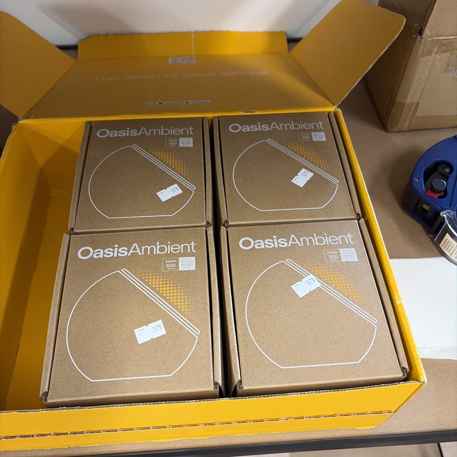 Set of 4 Oasis Ambient Smart Lamps - 500 Lumens - Plug-In - New 