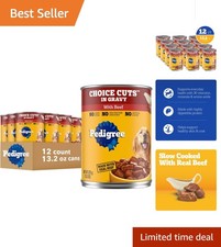 Beef Canned Dog Food - 12 Pack of 13.2oz for Healthy Adult Dogs 3.72 per gallon