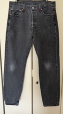 Levi's Men's 501 Faded Black Well Worn Pockets Button Fly  Original Fit 34 x 32