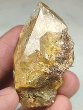 Red Rutile Combined With Qaurtz Crystal Having Good Luster & Nice Termination.