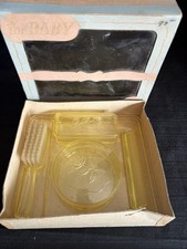 Vintage Kids Or Baby Gift Vanity Set Brush/comb 2 Small Compartments NOS UNUSED
