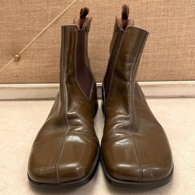MIU MIU by Prada - Brown Patent Chelsea Leather Boots, Size  display picture 1