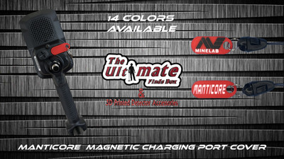 Minelab Manticore charging port magnetic cover with lanyard 14 colors.