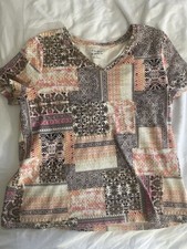 Studio Works Womens Size L Tee  Multi-Color P...