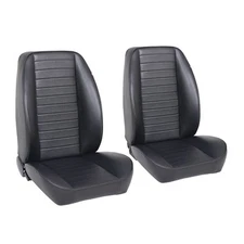 TMI Black Classic So-Cal Front Bucket Seat Pair With Bolsters