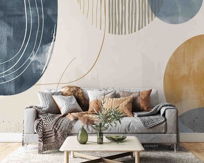 3D Geometric Graphic Watercolor Wall Murals Wallpaper Murals Wall Sticker