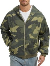 Eutten Mens Zip Up Camo Hoodie Fleece Full Zip Jackets Maple Leafs Long Sleeve