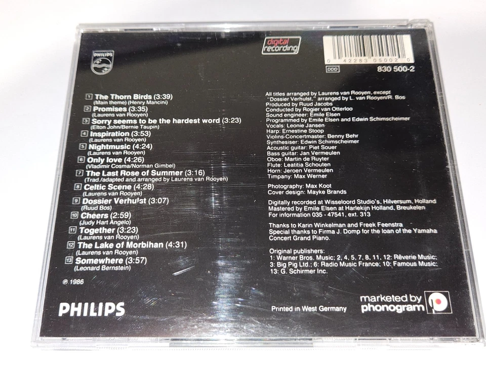 Laurens Van Rooyen «Вдохновение» компакт-диск 13 песен 1986 Philips * Бесплатная доставка * - Изображение 3 из 4