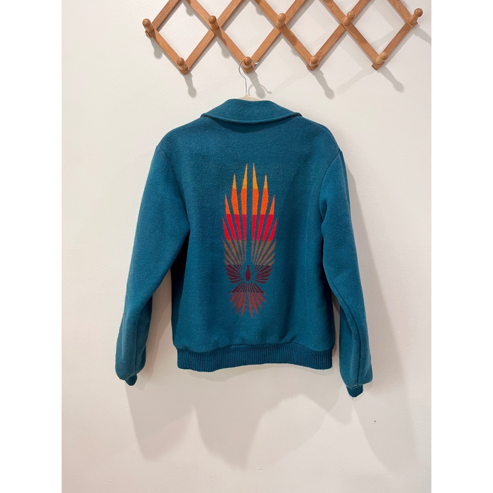 Pendleton Beaver State Jacket Teal Blue Orange Fe… - image 2