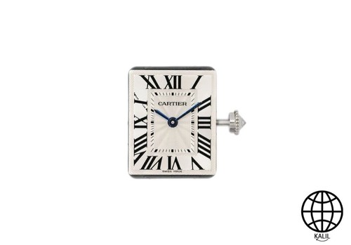 CARTIER Genuine Movement Tank Anglaise Cal.057 Watch Parts Silver Color Working