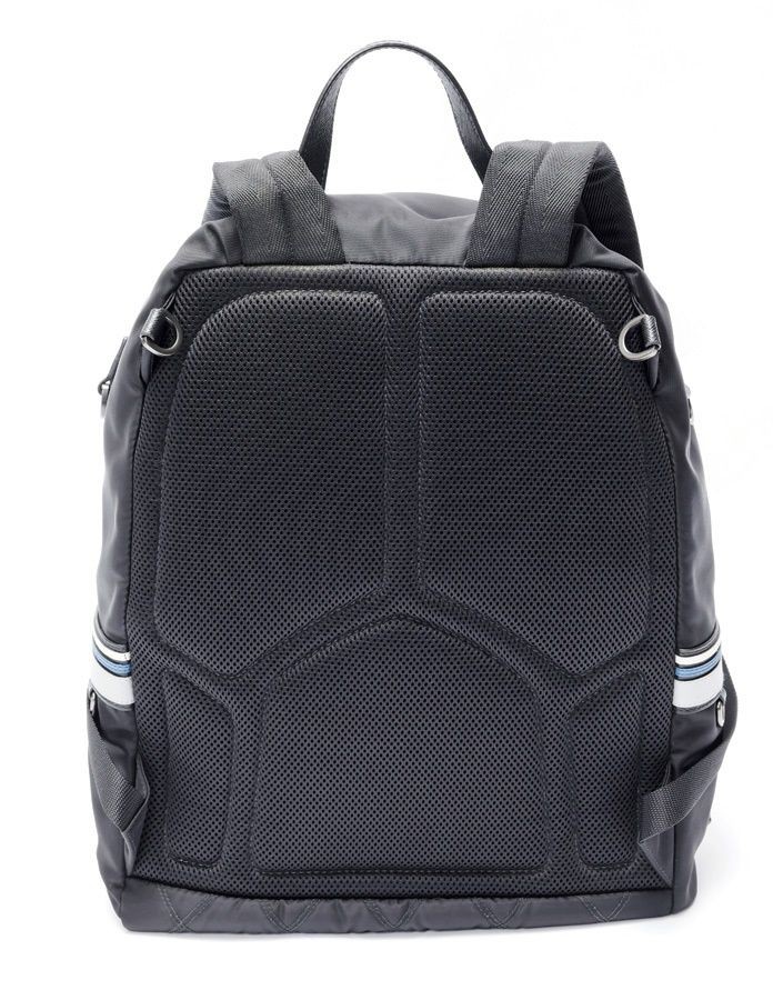 Prada Backpack Quilted Nylon Saffiano Leather Black Used 2VZ066 From Japan thumbnail 3
