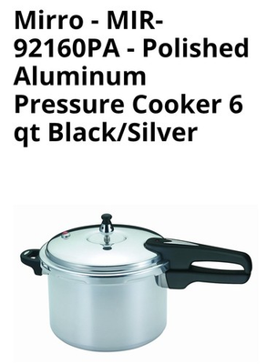 #ad Mirro MIR 92160PA Polished Aluminum Pressure Cooker 6 qt Black Silver $36.99
