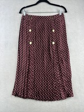 New Zara Women  s Polka Dot Pleated Midi Skirt Size Medium Double Split