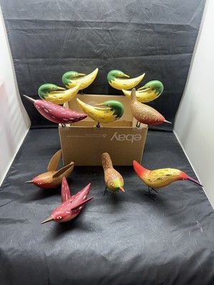 Nordstrom Whimsical 11 Bird Figurine/ Ornaments By Lisa Evans