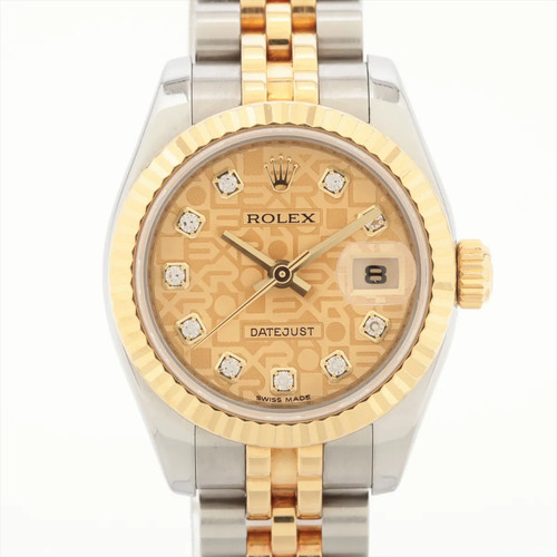 Rolex Lady Datejust 179173G SS×YG SS×YG AT Champagne engraved computer dial