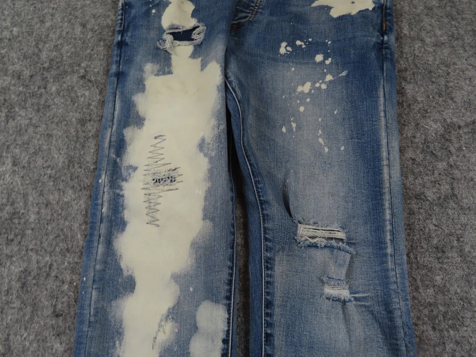 Pantalones de mezclilla Billionaire Boys Club para hombre se adapta a 36 salpicaduras de pintura desgastados calce ajustado BBC Foto 3 de 4