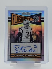 STEPHEN GOSTKOWSKI 2025 PRIZM FLASHBACK SILVER AUTO /149 #FLA-SGI PATRIOTS Q6581