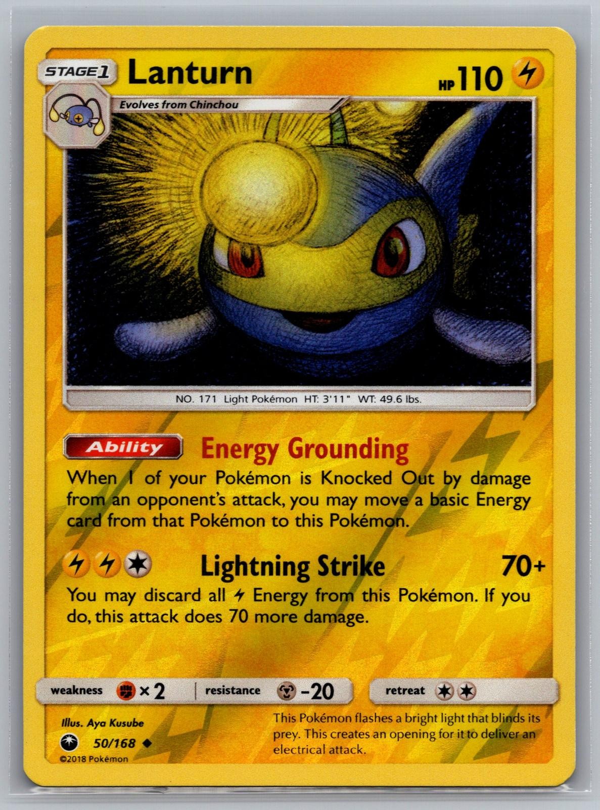 Lanturn 50/168 Uncommon Celestial Storm Pokemon Reverse Holo Near Mint